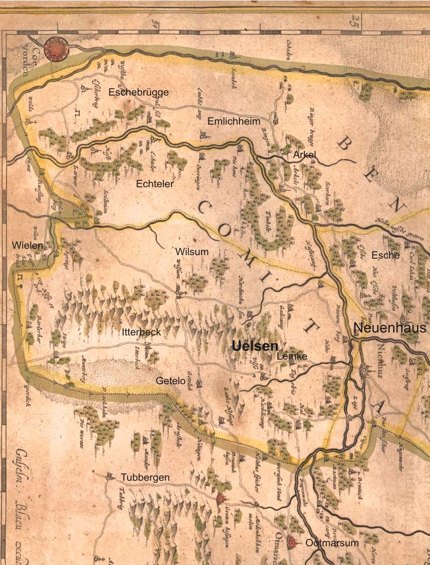 Karte Niedergrafschaft 1645